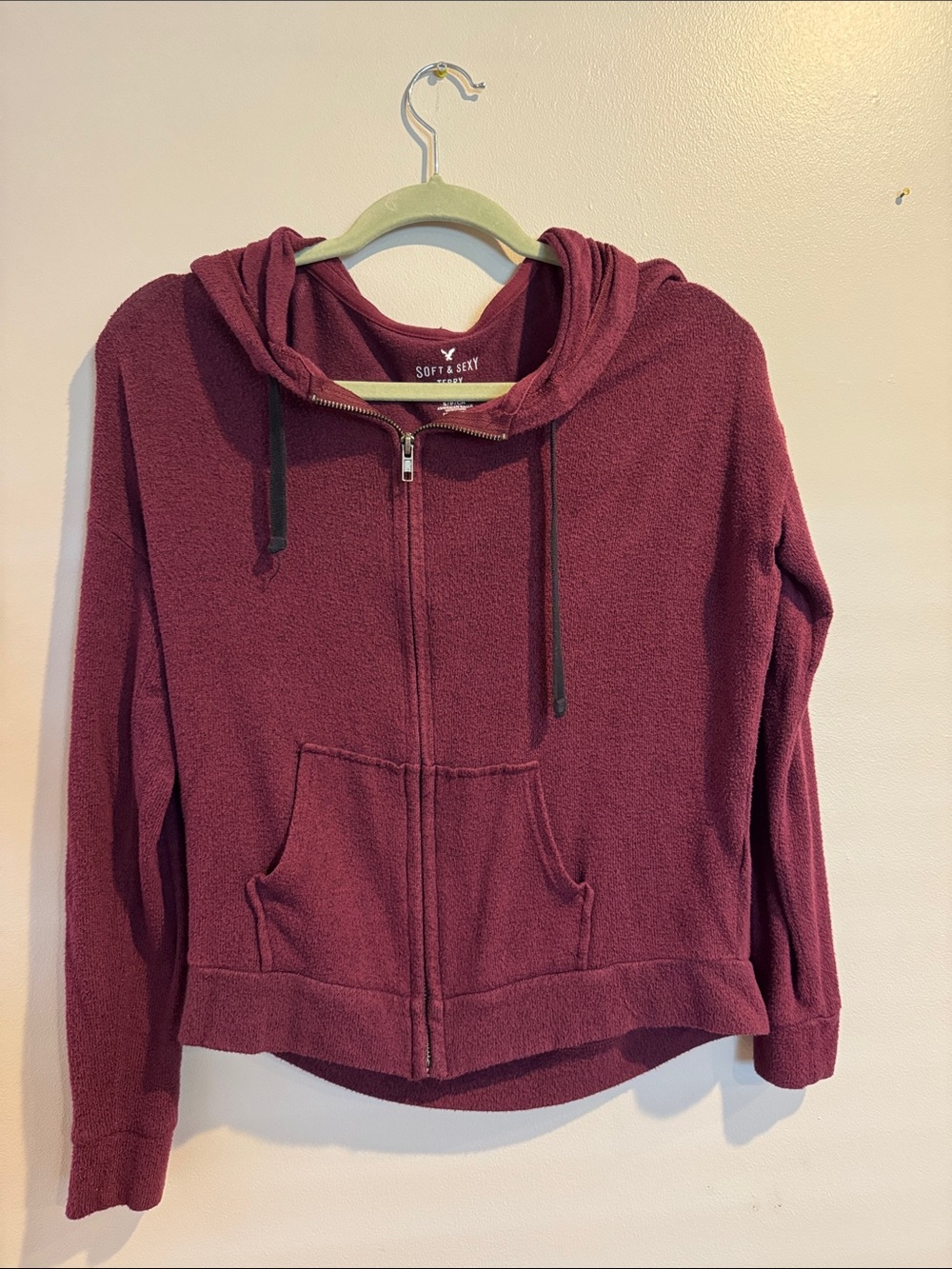 American Eagle Outfitters Women's Plum Zip-Up Hoodie